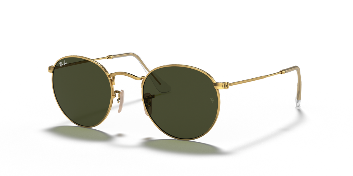 Ray-Ban RB3447 001 arista gold sunglasses 53mm angled view