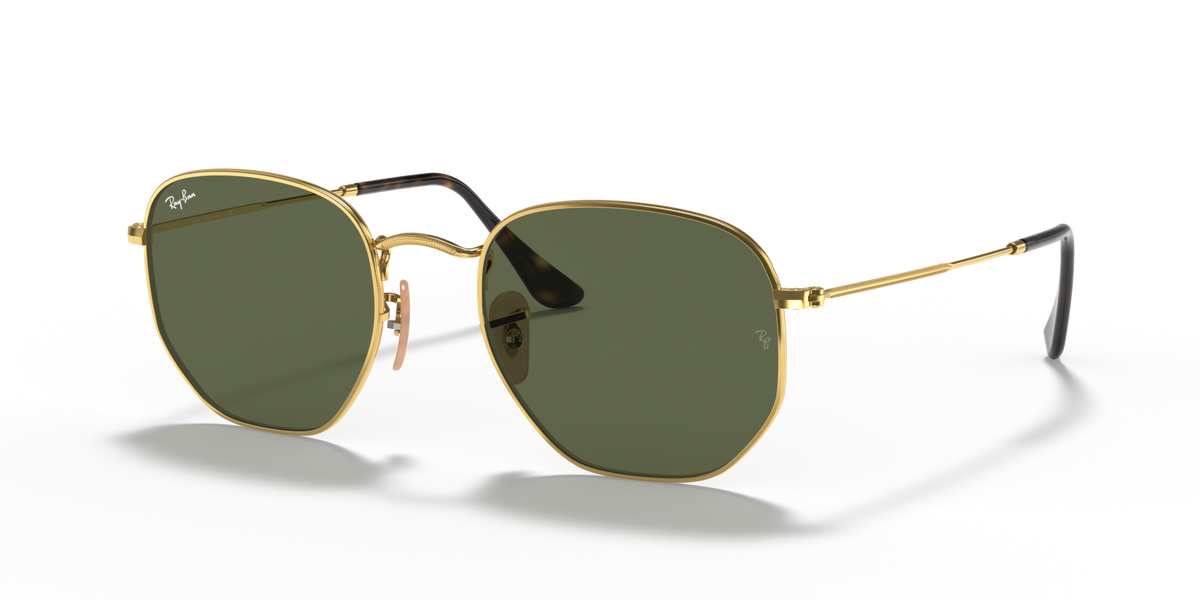 Ray-Ban RB3548N 001 arista gold sunglasses 54mm angled view