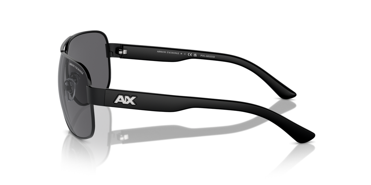 Armani Exchange AX2012S 606381 matte black sunglasses 62mm side view