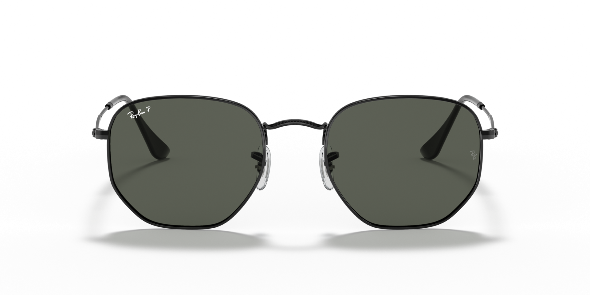 Ray-Ban Hexagonal RB3548N 002/58 black polarized sunglasses 51mm front view