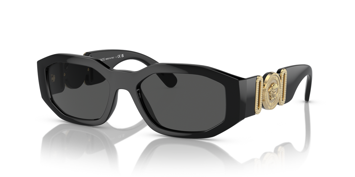 Versace VE4361 GB1/87 black sunglasses 53mm angled view