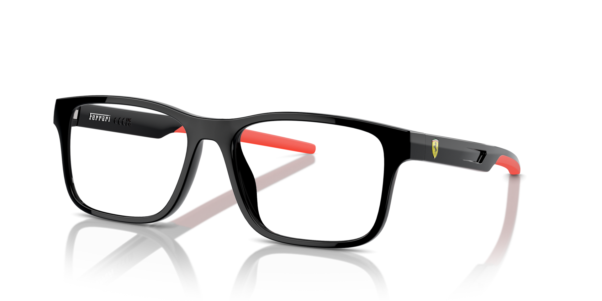 Ferrari FZ8003U 501 black eyeglasses 56mm angled view