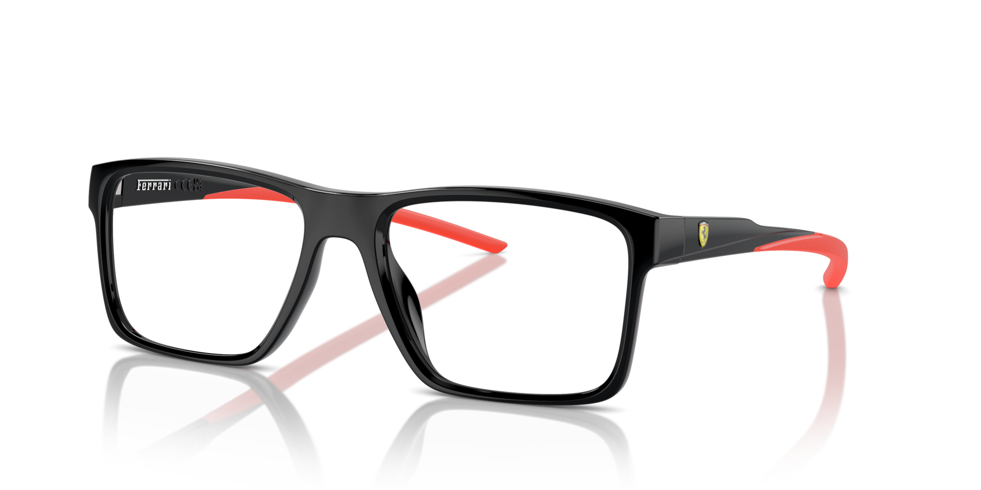Ferrari FZ8007U 501 black eyeglasses 56mm angled view