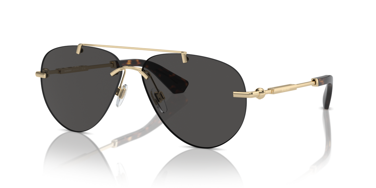 Burberry BE3151 110987 light gold sunglasses 60mm angled view