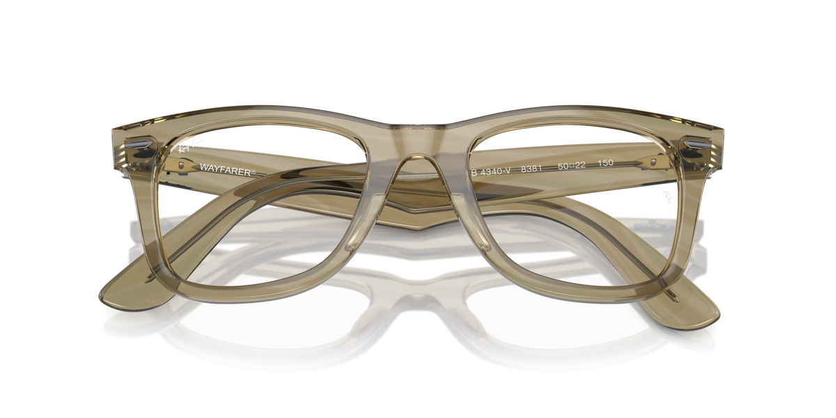 Ray-Ban RX4340V 8381 photo striped grey eyeglasses 50mm folded view