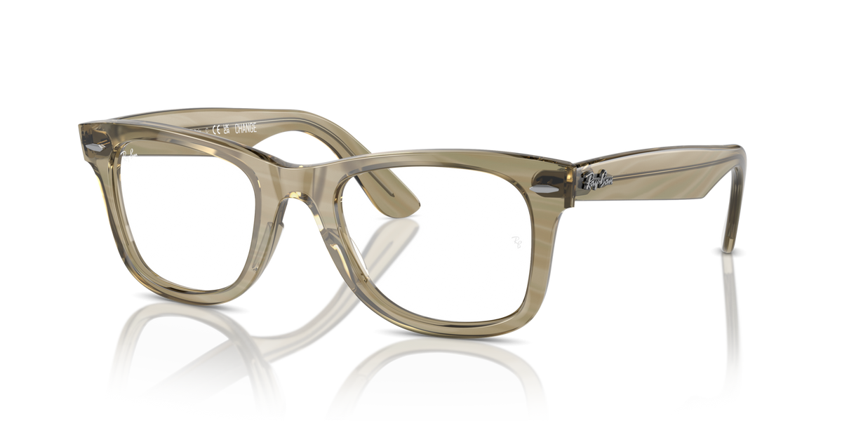 Ray-Ban RX4340V 8381 photo striped grey eyeglasses 50mm angled view