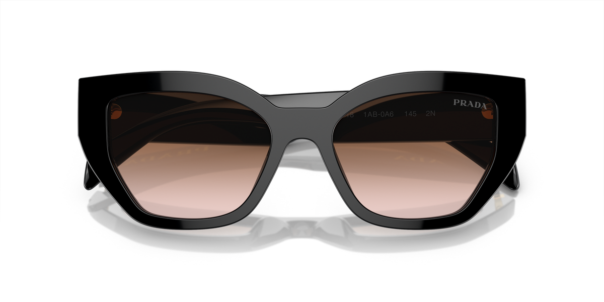 Prada PRA09S 1AB0A6 black sunglasses 53mm folded view