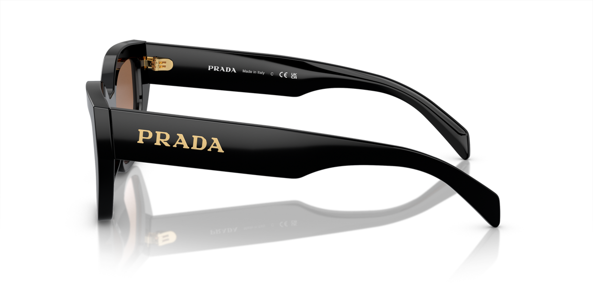 Prada PRA09S 1AB0A6 black sunglasses 53mm side view