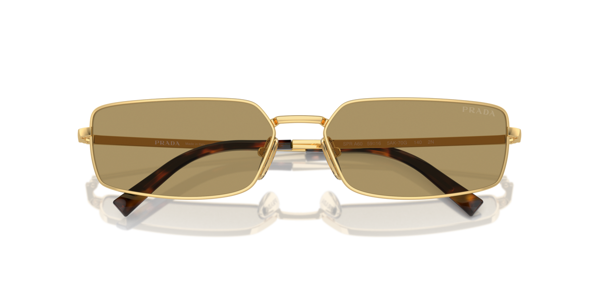 Prada PRA60S 5AK70G gold sunglasses 59mm folded view