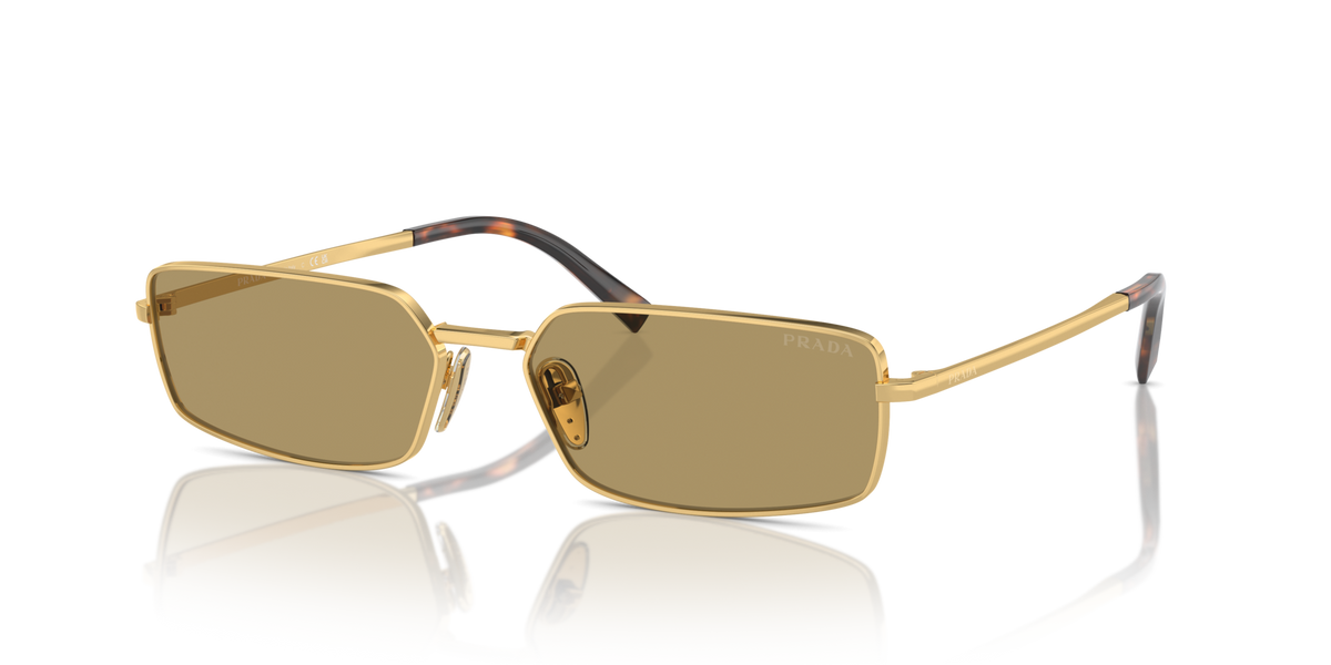 Prada PRA60S 5AK70G gold sunglasses 59mm angled view