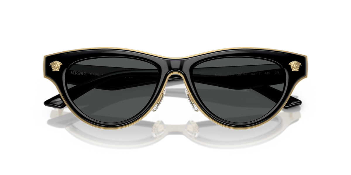 Versace VE2273 GB1/87 black sunglasses 52mm folded view