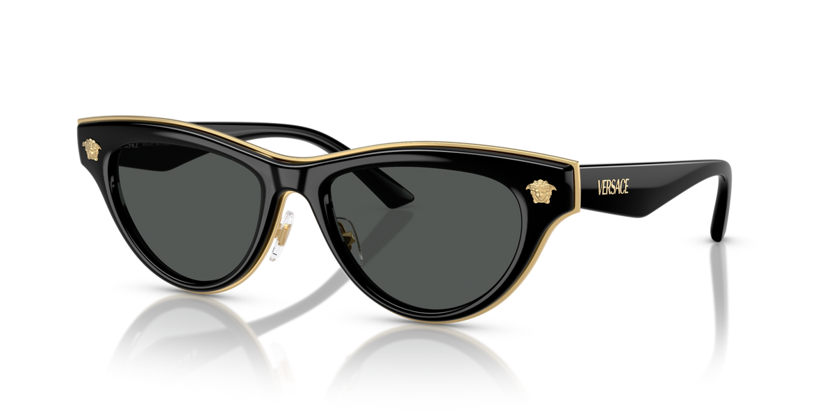 Versace VE2273 GB1/87 black sunglasses 52mm angled view