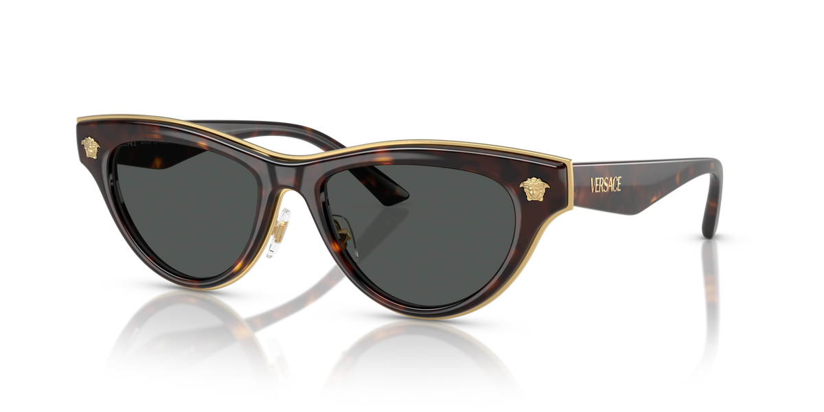 Versace VE2273 108/87 havana sunglasses 52mm angled view