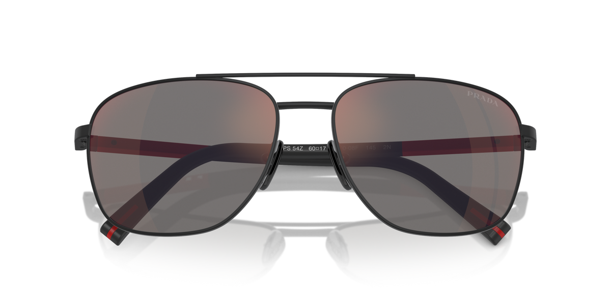Prada Linea Rossa PS54ZS DG008F rubbered black sunglasses 60mm folded view
