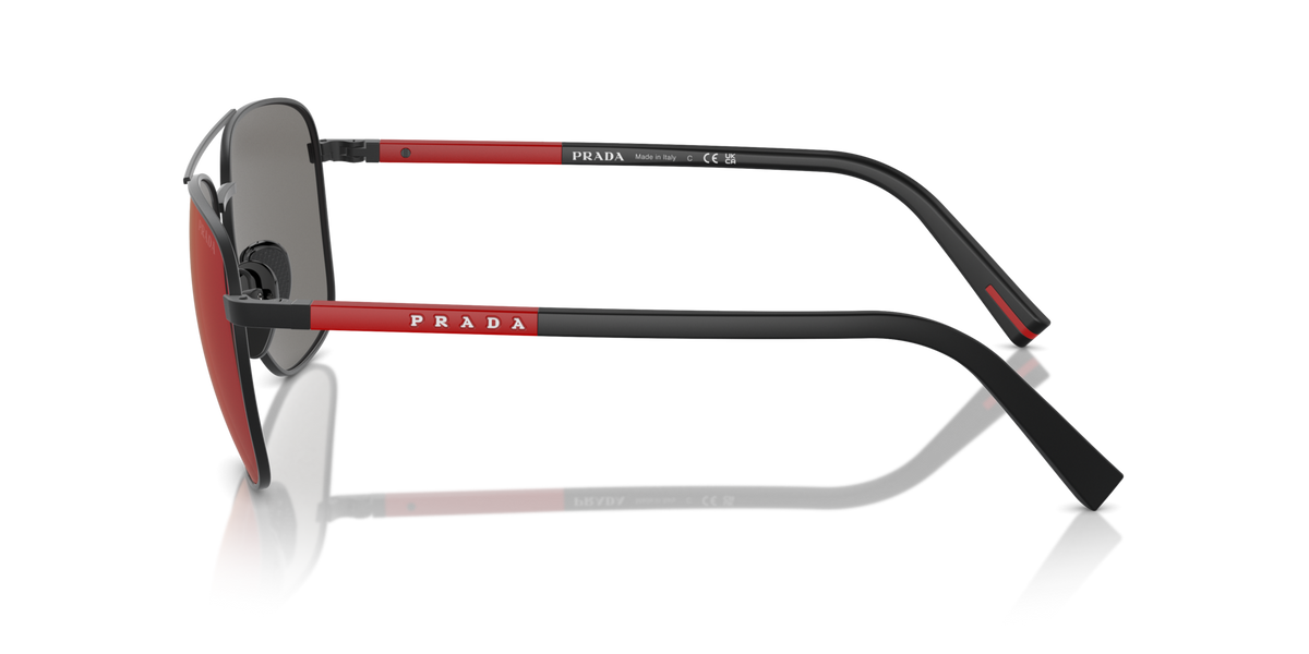 Prada Linea Rossa PS54ZS DG008F rubbered black sunglasses 60mm side view