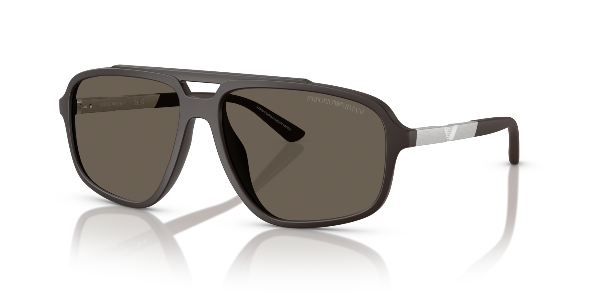 Emporio Armani EA4236U 6186/3 dark brown sunglasses 59mm angled view