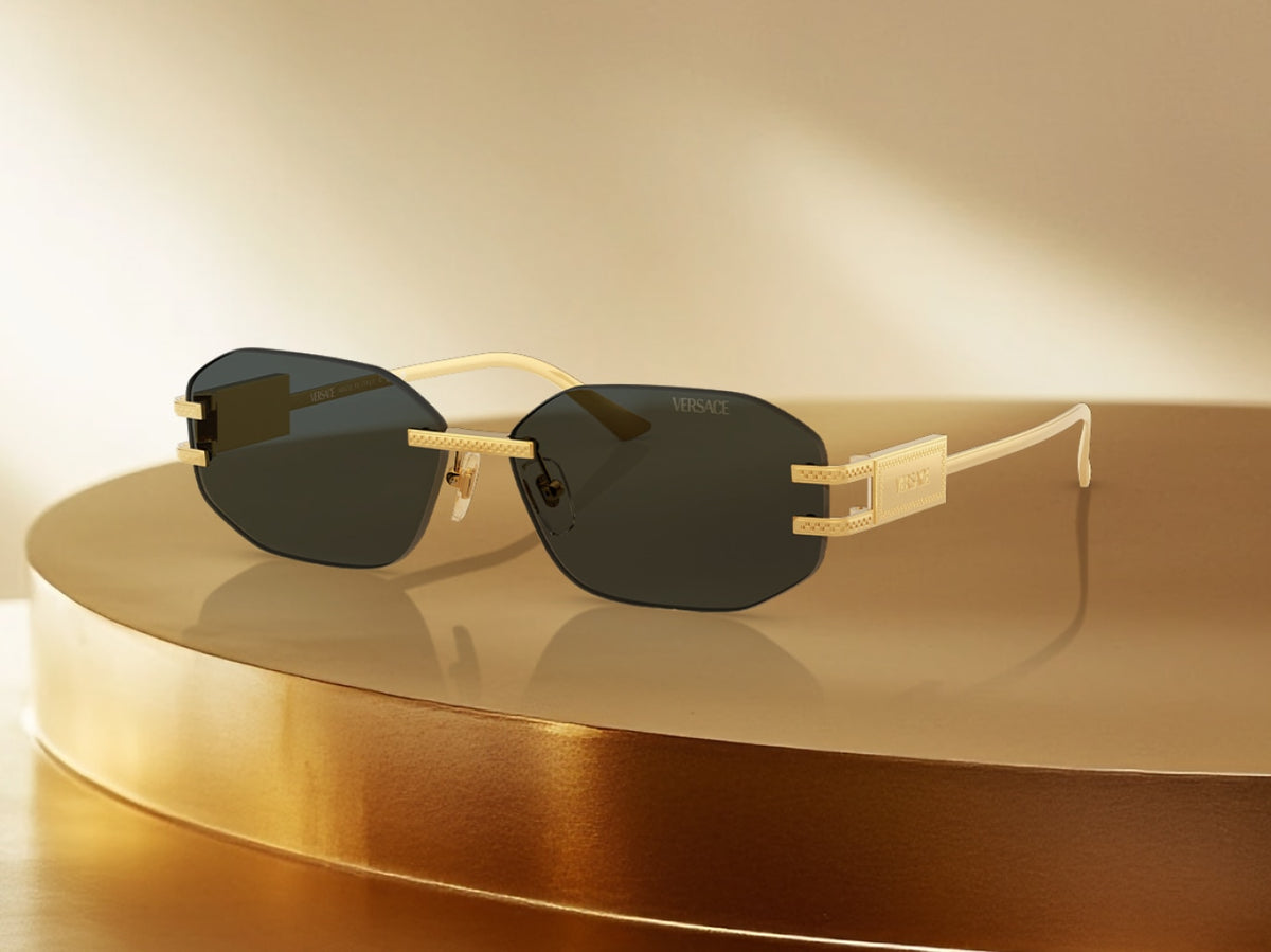 Versace VE2274 100287 gold sunglasses 58mm angled view