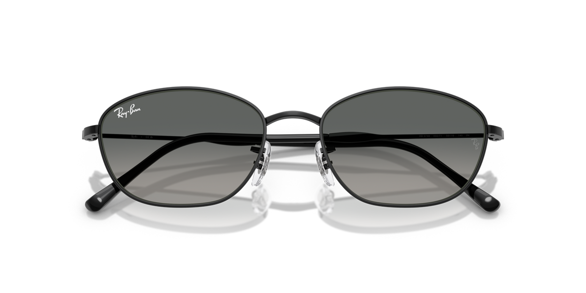 Ray-Ban RB3749 002/71 black sunglasses 55mm folded view