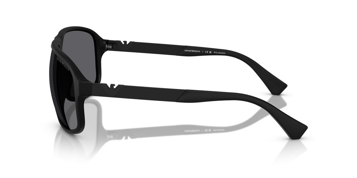 Emporio Armani EA4029 5001T3 matte black polarized sunglasses 64mm side view