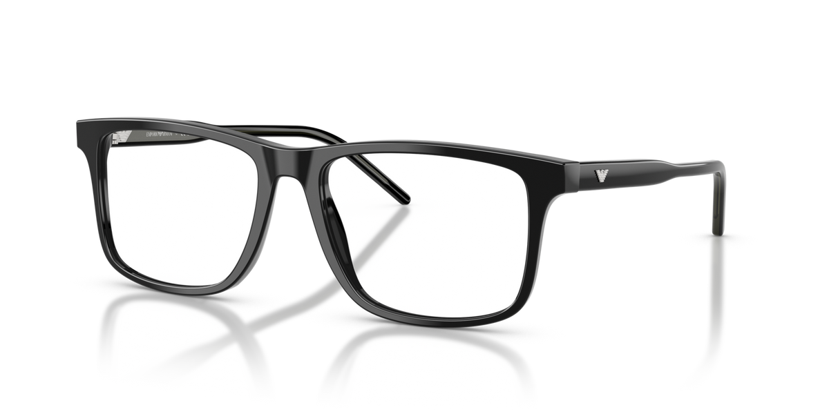 Emporio Armani EA3257 5017 shiny black eyeglasses 53mm angled view