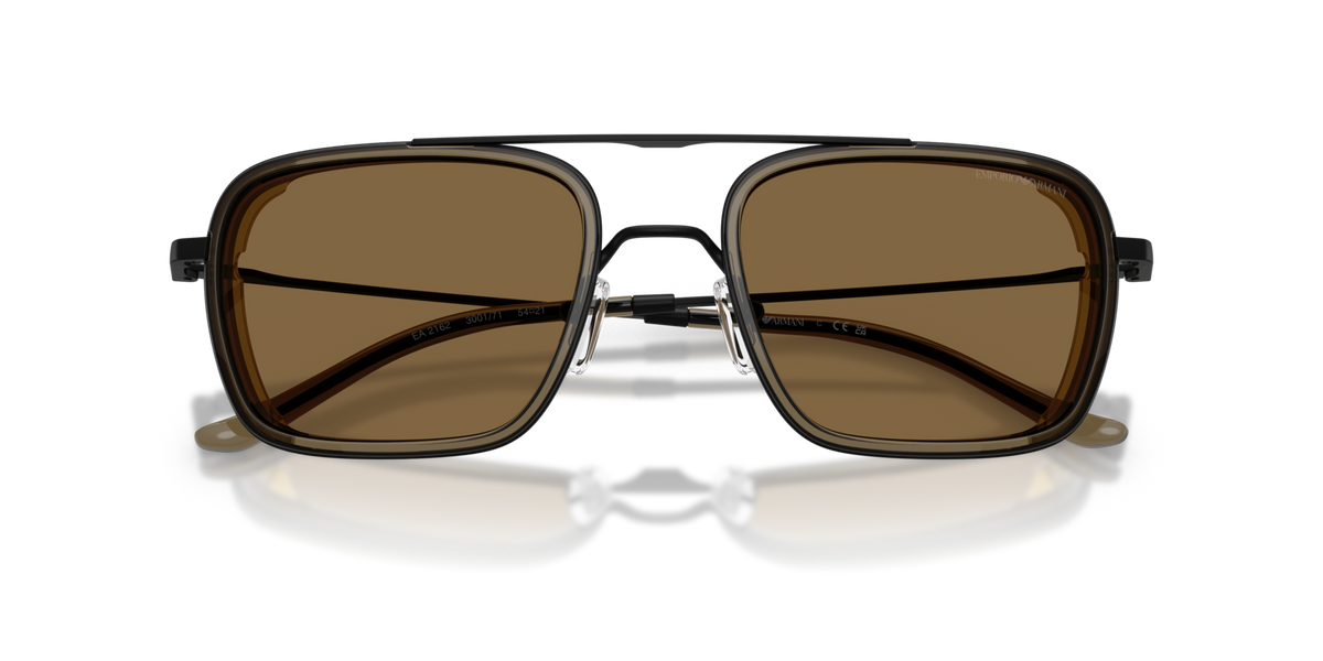 Emporio Armani EA2162 300171 matte black sunglasses 54mm folded view