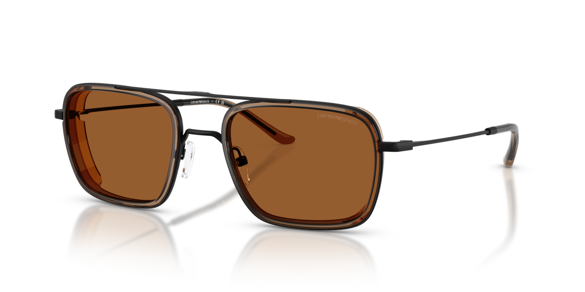 Emporio Armani EA2162 300163 matte black sunglasses 54mm angled view