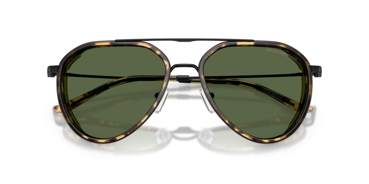 Emporio Armani EA2163 300171 matte black sunglasses 56mm folded view