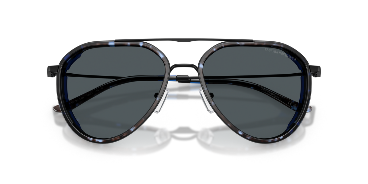 Emporio Armani EA2163 300180 matte black sunglasses 56mm folded view