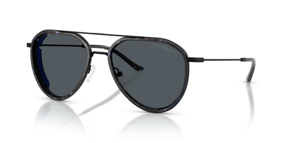 Emporio Armani EA2163 300180 matte black sunglasses 56mm angled view