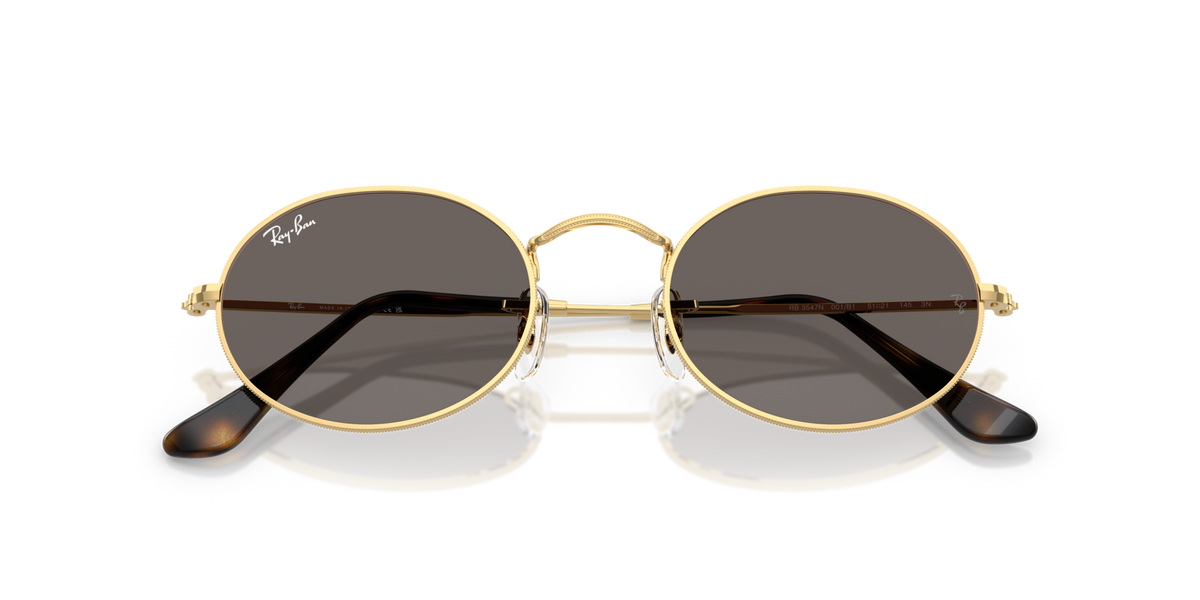 Ray-Ban RB3547N 001/B1 arista gold sunglasses 51mm folded view