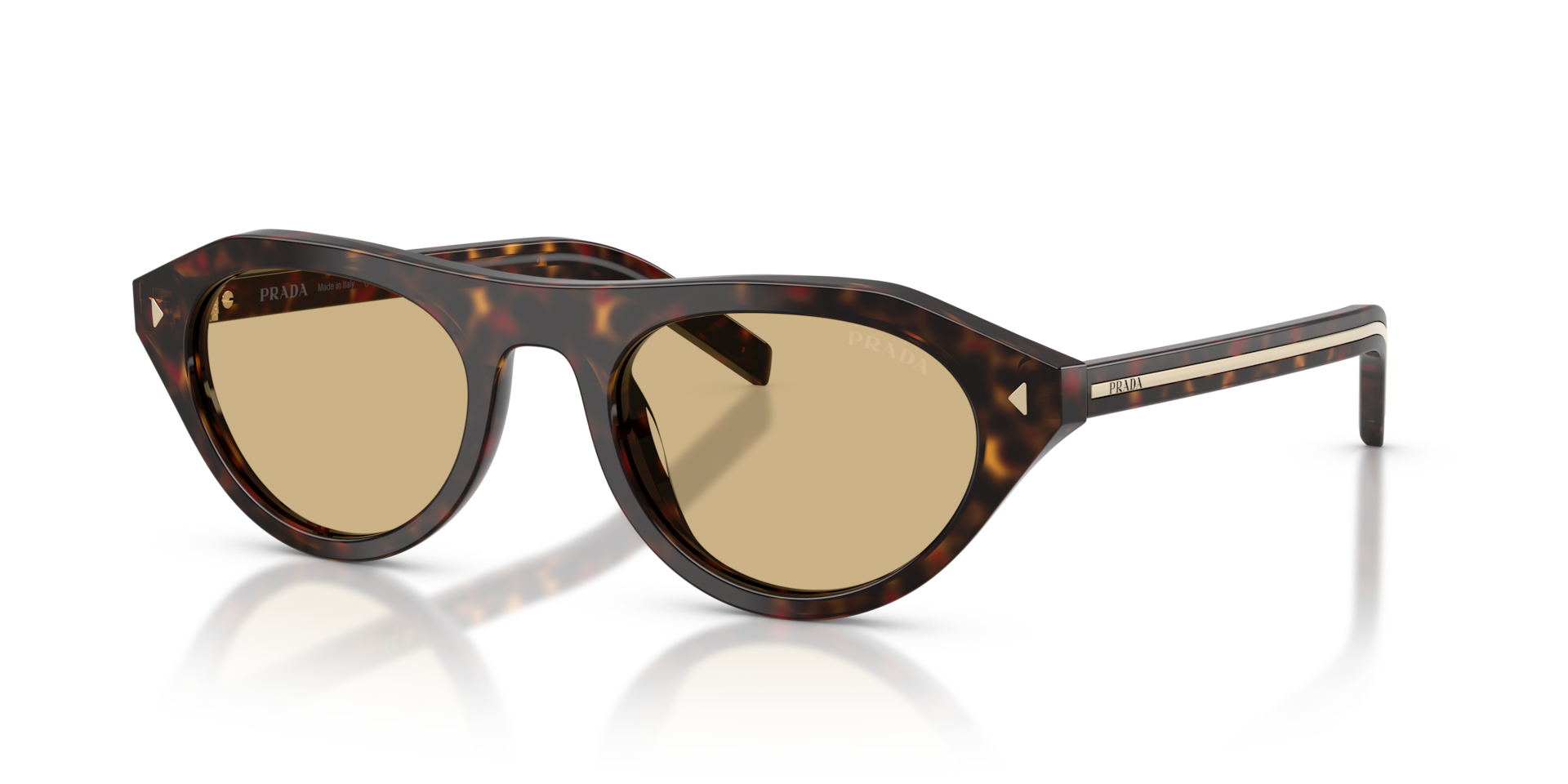 Prada PR B15S 17N70R root tortoise sunglasses 51mm angled view