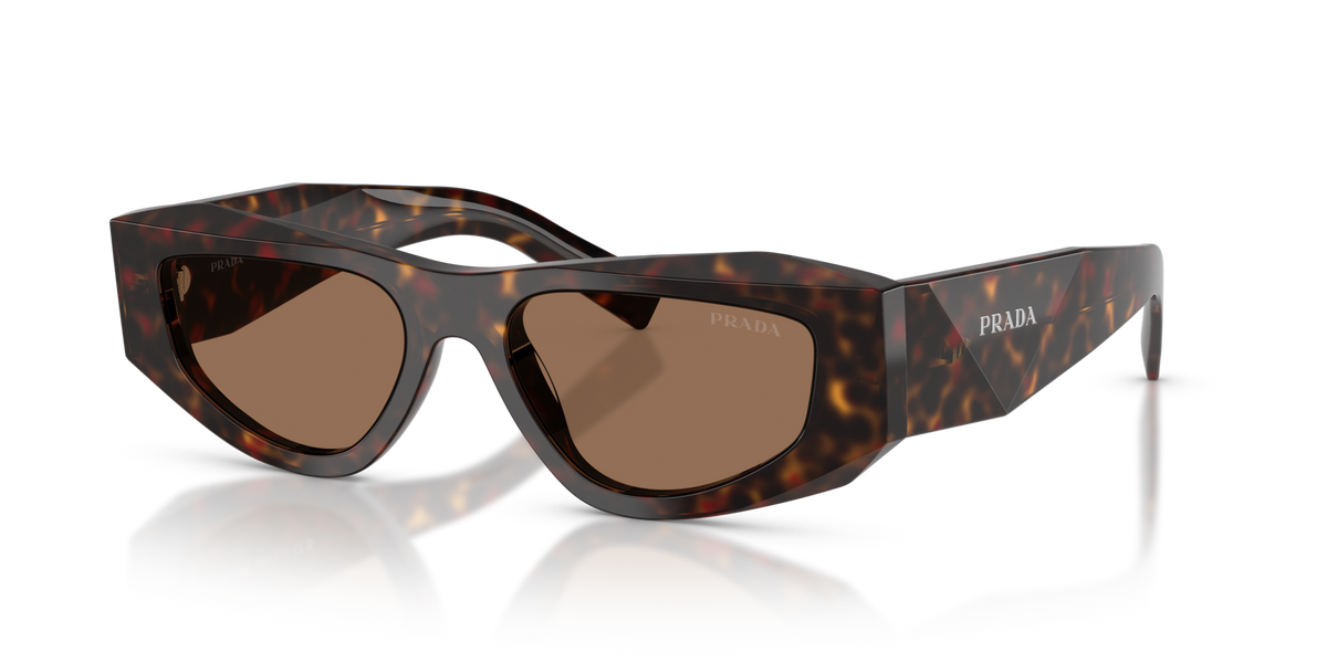 Prada PRB19S 17N06B root tortoise sunglasses 52mm angled view