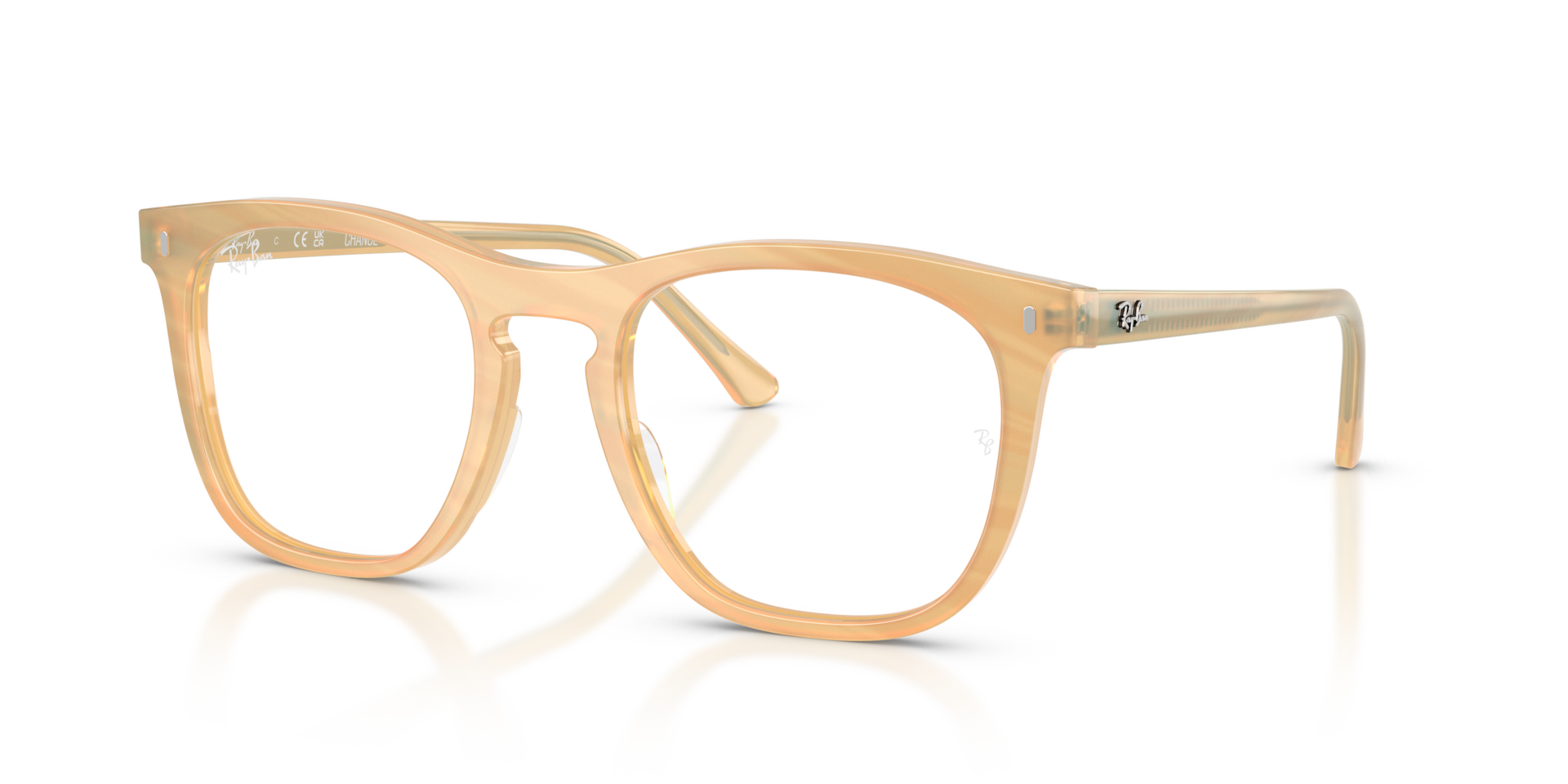 Ray-Ban RX2210 8383 striped brown eyeglasses 51mm angled view