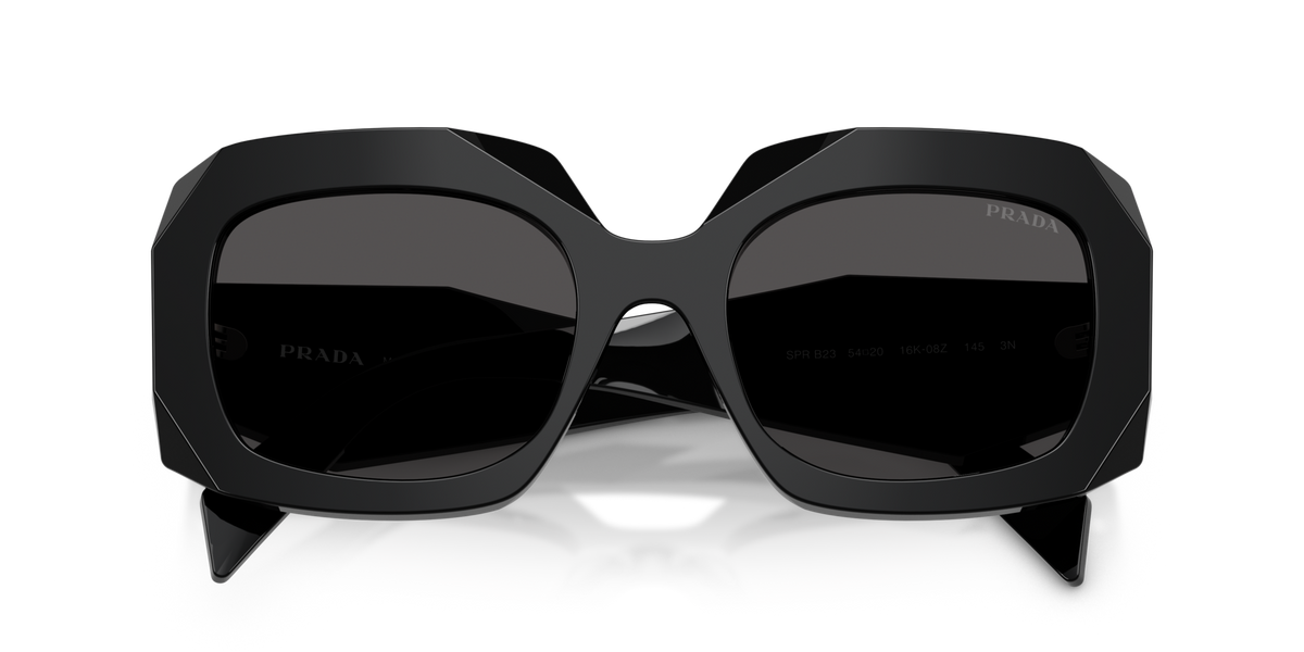 Prada PRB23S 16K08Z black sunglasses 54mm folded view
