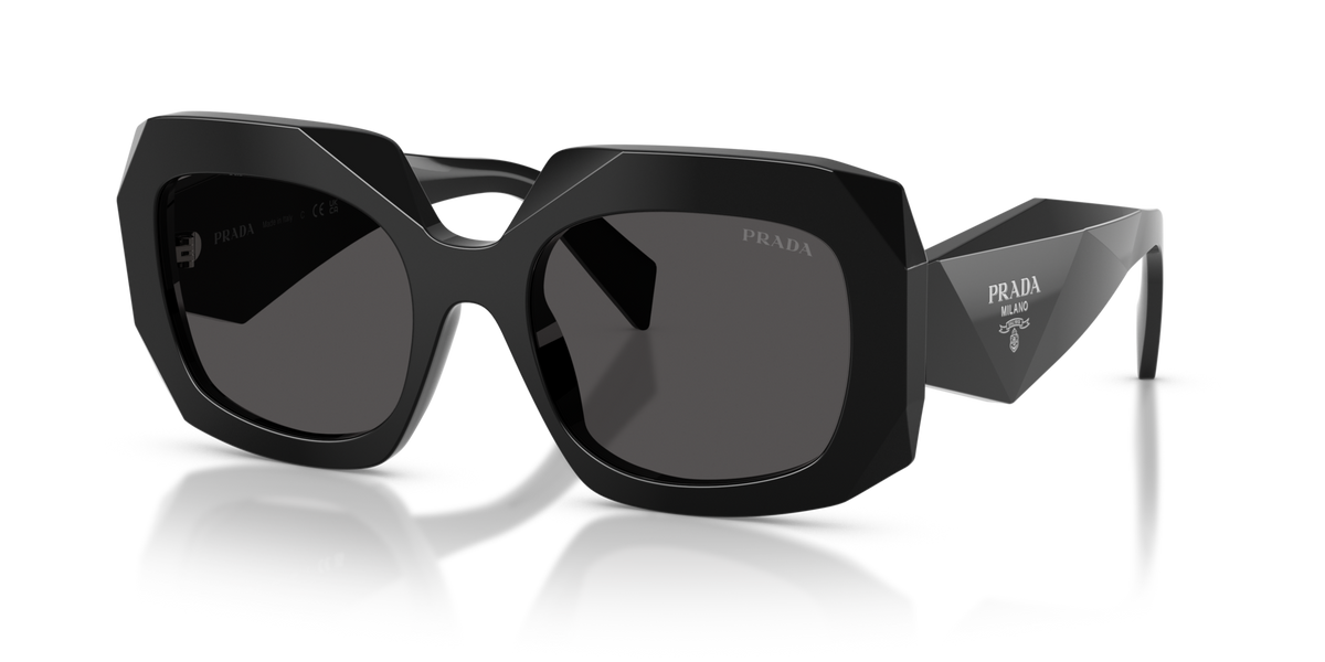 Prada PRB23S 16K08Z black sunglasses 54mm angled view