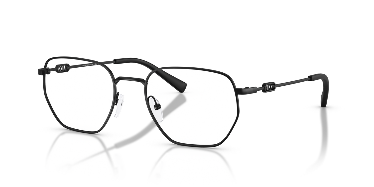 Armani Exchange AX1074 6000 matte black eyeglasses 53mm angled view