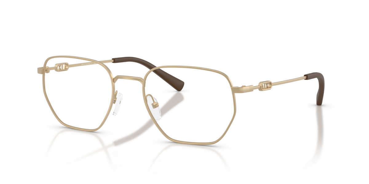 Armani Exchange AX1074 6121 matte pale gold eyeglasses 53mm angled view