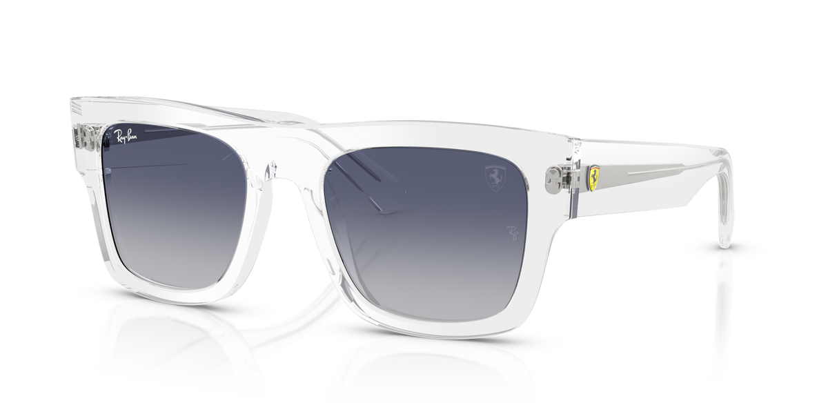 Ray-Ban RB2217M F7064L transparent sunglasses 53mm angled view