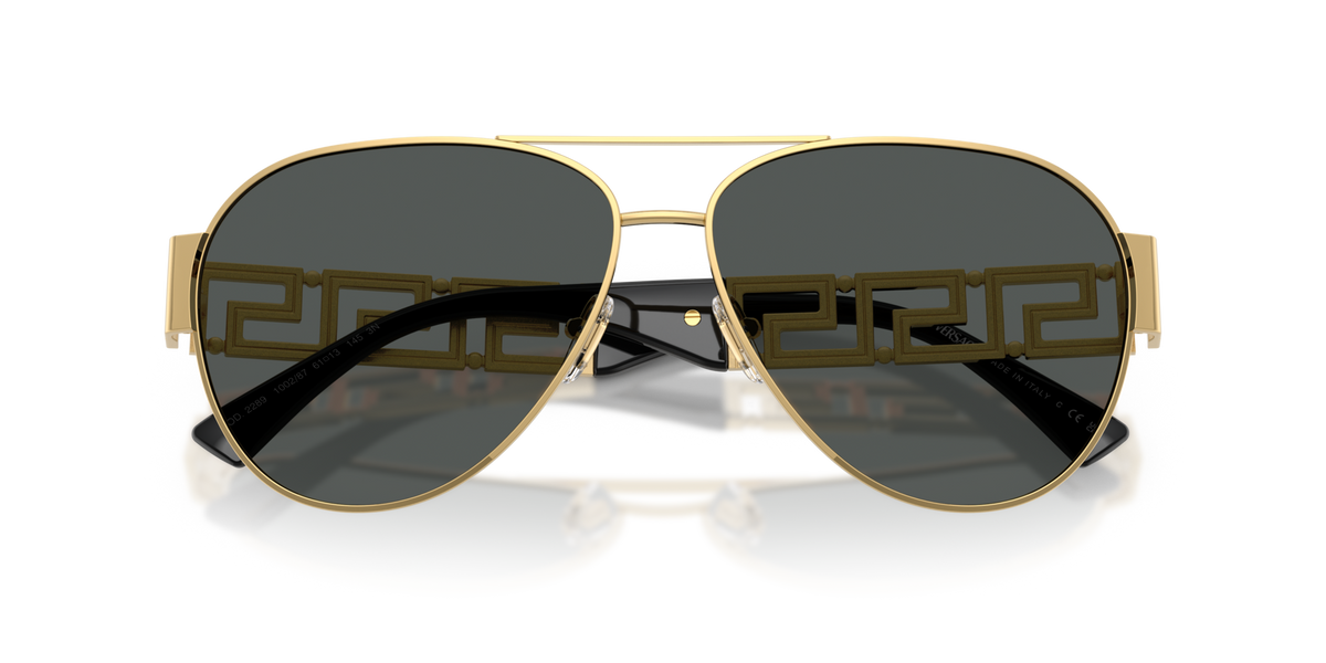 Versace VE2289 100287 gold sunglasses 61mm folded view
