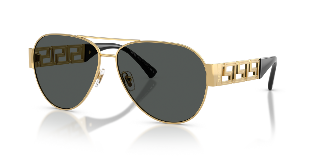 Versace VE2289 100287 gold sunglasses 61mm angled view