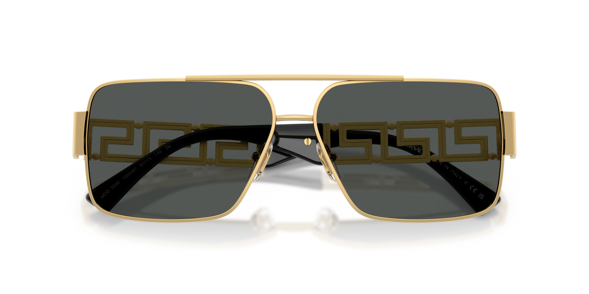 Versace VE2290 100287 gold sunglasses 61mm folded view