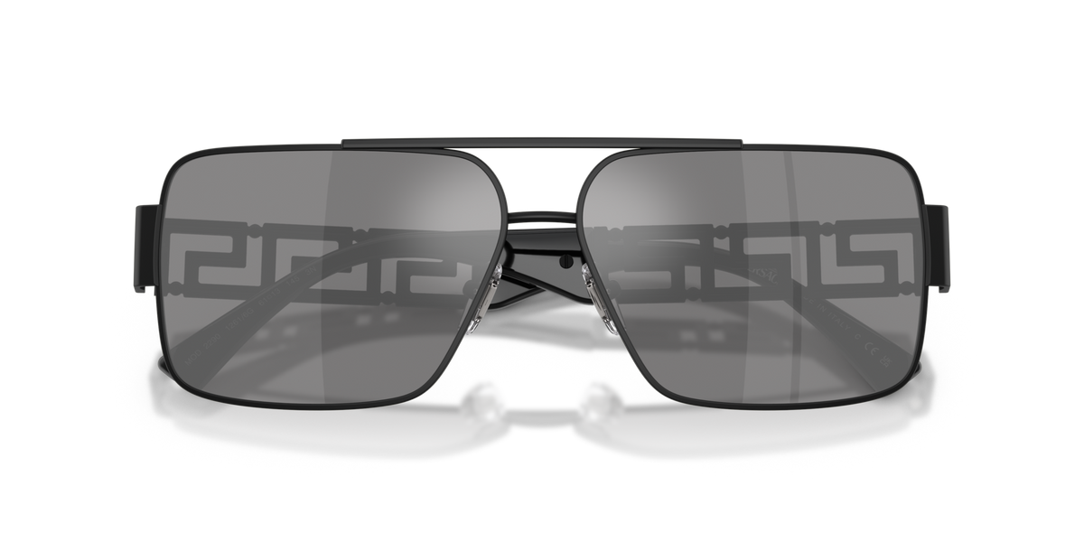 Versace VE2290 12616G matte black sunglasses 61mm folded view