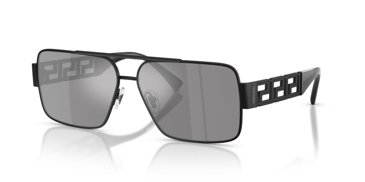 Versace VE2290 12616G matte black sunglasses 61mm angled view