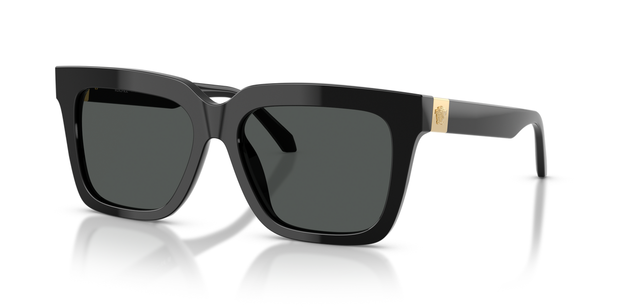 Versace VE4498 GB1/87 black sunglasses 55mm angled view
