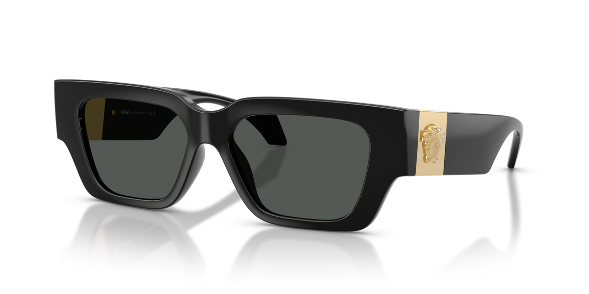 Versace VE4497U GB1/87 black sunglasses 53mm angled view
