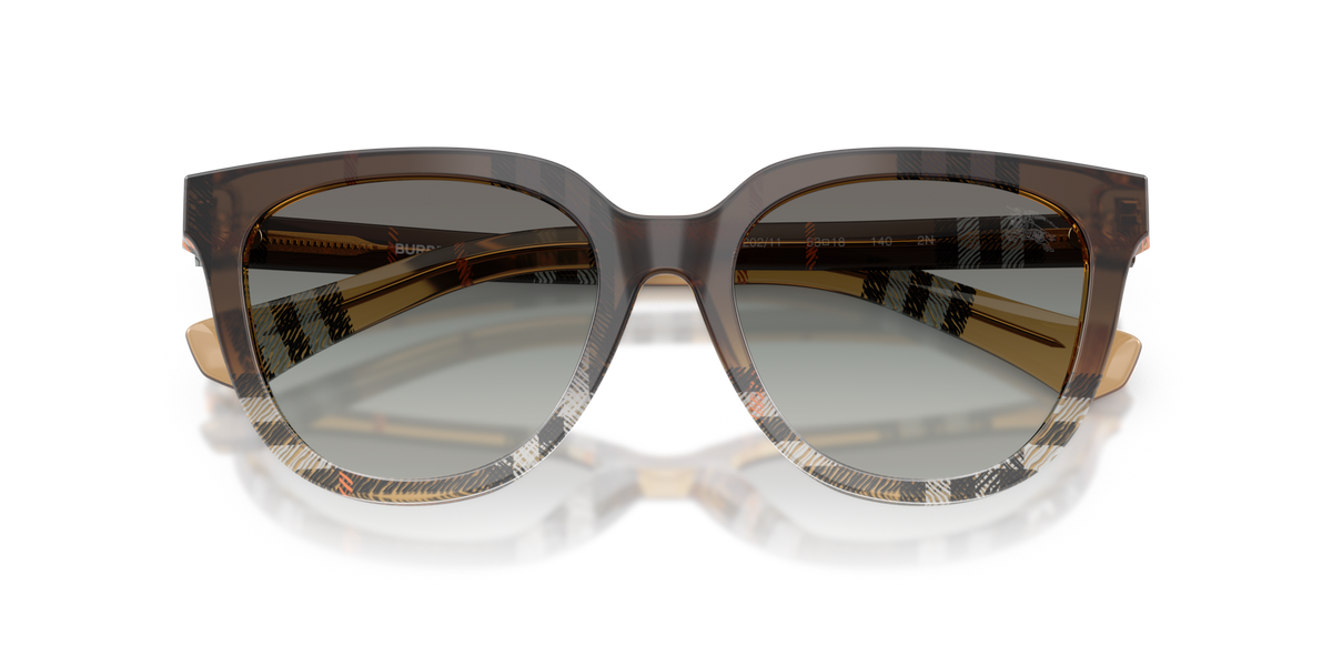 Burberry BE4469 420211 check sand sunglasses 53mm folded view