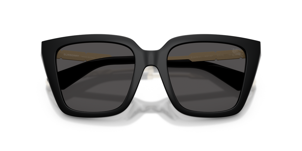 Burberry BE4473U 300187 black sunglasses 52mm folded view