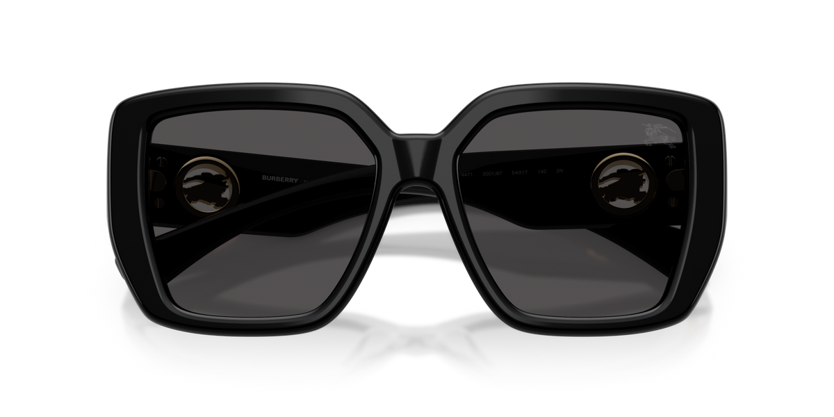 Burberry BE4471 300187 black sunglasses 54mm folded view