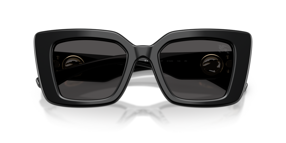 Burberry BE4476 300187 black sunglasses 51mm folded view