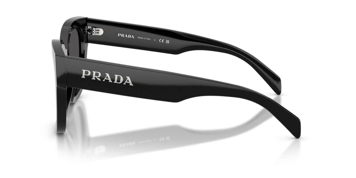 Prada PRC04S 16K08Z black sunglasses 52mm side view